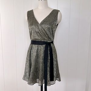 Banana Republic Metallic Gold Mini Dress